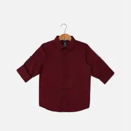 Allen Solly Junior Maroon Cotton Regular Fit Full Sleeves Shirt-picture-17