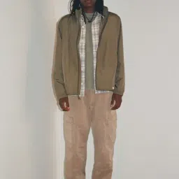 American Eagle Beige Blended Regular fit Solid Cargos image 4