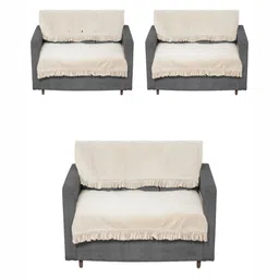 Fashion Throw Beige Velvet Sofa Cover-image-98