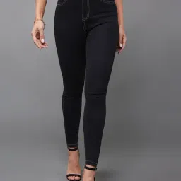 Miss Chase Black Skinny Fit High Rise Stretchable Jeans-picture-32