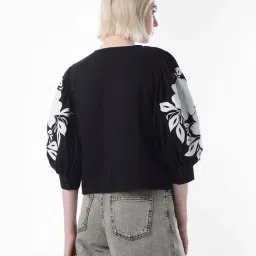 Only Black Cotton Embroidered Top image 2