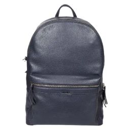 SASSORA Qiu Navy Blue Leather Large Laptop Backpack-picture-48