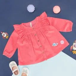 Pantaloons Baby Pink Printed Cotton Regular Fit Top-image-20