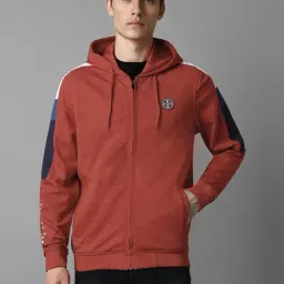 Louis Philippe Red Cotton Regular Fit Hooded Sweatshirt-picture-38
