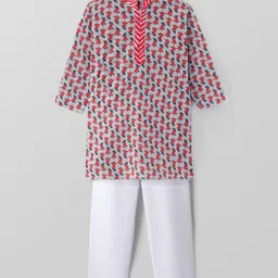 Exclusive from Jaipur Cotton Full Sleeves Kurta Pyjama Set Floral Print - Pink-picture-15