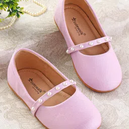 Cute Walk by Babyhug Slip On Ballerina with Pearl Detailing - Purple-picture-28