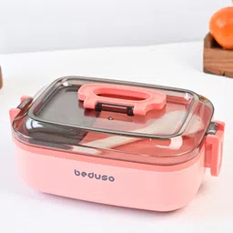 voncasa Von Casa Lunch Box with Spoon ,500 ml ,Pink ,Rectangular Shape-picture-10