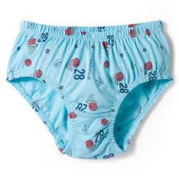 Tango Single Jersey Knit Briefs With Baskteball Print Pack of 3 - Red Aqua & Grey image 2