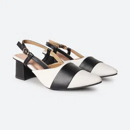 Street Style Store Colourblocked PU Block Pumps image 4