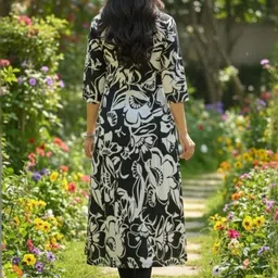 Chaukas Floral Printed V-Neck Kurti image 2