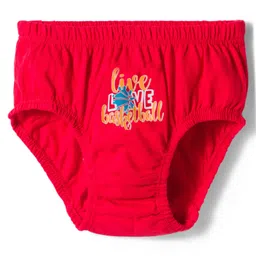 Tango Single Jersey Knit Briefs With Baskteball Print Pack of 3 - Red Aqua & Grey image 4