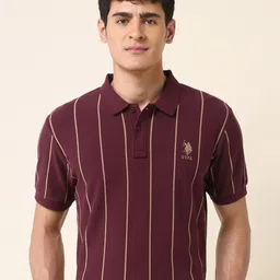 U.S. Polo Assn. Men Striped Slim Fit Cotton T-shirt image 3