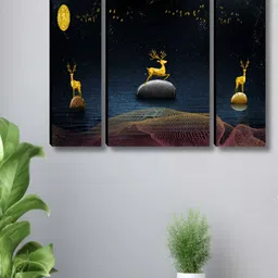 Myntra Elegant Homes Blue 3 Pieces Deer & Moon Birds and Animals Wall Art-image-47