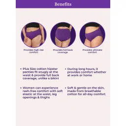 Adira Plus Size High Waisted Pink Purple & Blue Briefs (Pack of 3) image 5