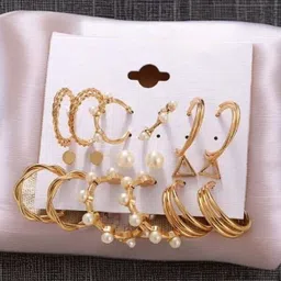 Crazy Fashion Pack Of 9 Contemporary Studs Earrings-picture-15