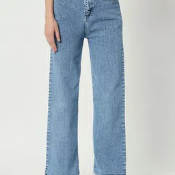 RIVI Women High-Rise Straight Fit Light Fade Stretchable Jeans-image-42