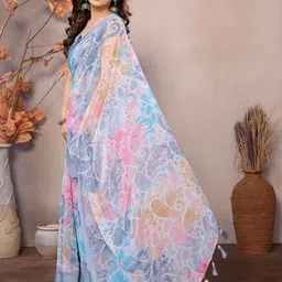 AMRUTKALA SAREES Women Ethnic Motifs Printed Zari Block Print Saree image 3