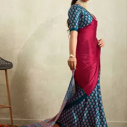TIRA Ethnic Motifs Satin Saree image 3