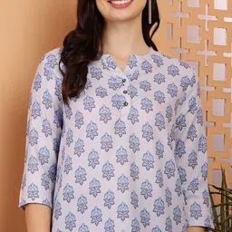 RIG-TIE Floral Print Roll-Up Sleeves Crepe Top-picture-5