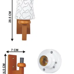 1ST TIME Black & White Colourblocked Wood Contemporary Rectangle Shaped Wall Lamp image 4