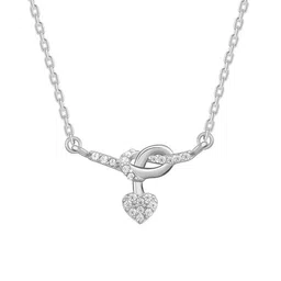 GIVA 925 Silver Rhodium-Plated Tied Heart Zircons Necklace image 5