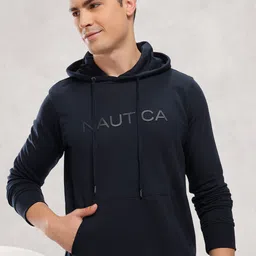 Nautica Men Printed Hooded Sweatshirt-image-6