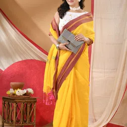 DESH BIDESH Pure Cotton Saree with Blouse Piece image 3
