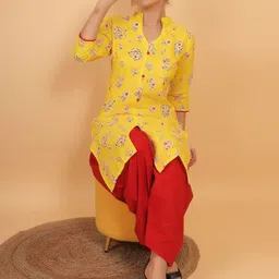 Mytrendzs Floral Printed Pure Cotton Kurta With Patiala-image-21