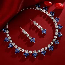 Atasi International Silver-Plated Crystals Diamonds Studded Jewellery Set-image-21