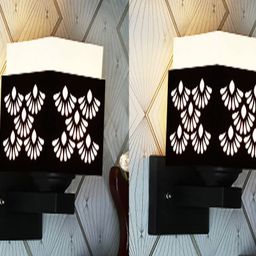 Gojeeva Black Wood Square Shaped Wall Lamp-picture-15