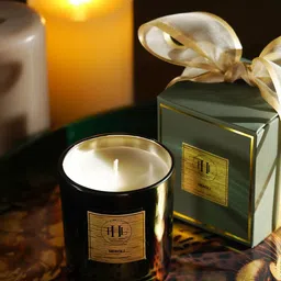 Pure Home and Living Neroli Green & Gold Toned Printed Scented Wax Filled Candle Jar-picture-41