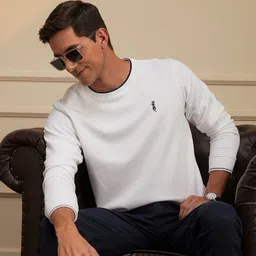 Peter England Casuals Graphic Printed Crew Neck Pullover Sweatshirt image 4