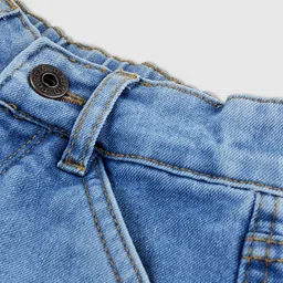 Purple United Kids Boys Solid Relaxed Fit Mid-Rise Denim Bermuda image 3