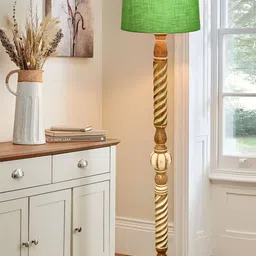 Homesake Green & Brown Textured Wood FloorLamp-picture-12