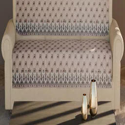 Fashion Throw Beige & White Printed Velvet 2 Piece Sofa Cover-image-11