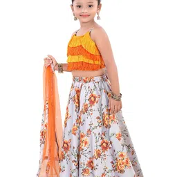 Pragya Exclusive Girls Embellished Ready to Wear Lehenga & Blouse With Dupatta image 4