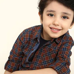 BONKIDS Boys Classic Fit Checked Spread Collar Cotton Casual Shirt-image-63