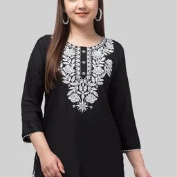 ERUDITE CLUB Floral Embroidered Thread Work Thread Work Kurti-picture-34