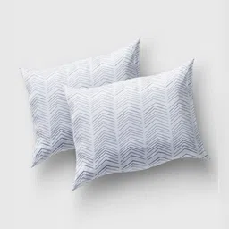 Threadwear White Geometric Printed Cotton 350 TC Fitted Queen Bedsheet Set-2.75m x 2.35m image 4