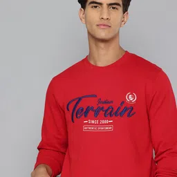 Indian Terrain Brand Logo Embroidered Pure Cotton Pullover Sweatshirt-picture-36