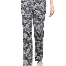 ANTRUE Women Relaxed Easy Wash Cargos Trousers-image-30