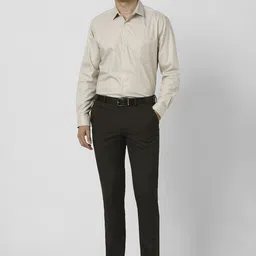 Van Heusen Men Cotton Slim Fit Mid-Rise Formal Trousers image 2