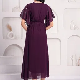 BAESD Women Flared Sleeve Jacquard Fit & Flare Dress image 5