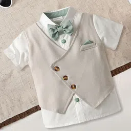 FOREVER FRIDAY Boys Shirt Collar Pure Cotton Shirt with Shorts-picture-27