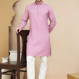 Anouk Rustic Men Solid Cotton Kurta with Pyjamas-picture-13