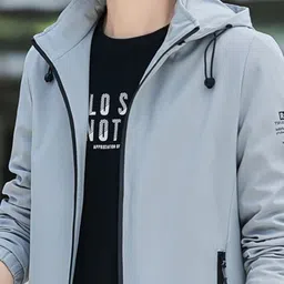 StyleCast x Revolte Men Hooded Solid Windcheater Tailored Jacket image 3