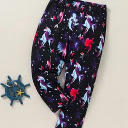 Kookie Kids Full Length Unicorn Printed Leggings - Navy Blue image 3