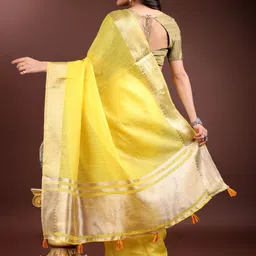 Astita Woven Design Zari Border Saree with Blouse Piece image 3