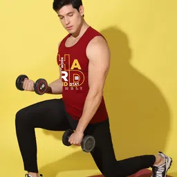 WOOSTRO Printed Gym Innerwear Vest VWS26 HARD MAROON image 5