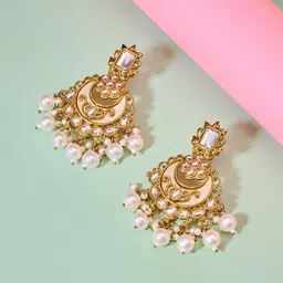 Forever Glam by Pantaloons Crescent Shaped Drop Earrings image 3